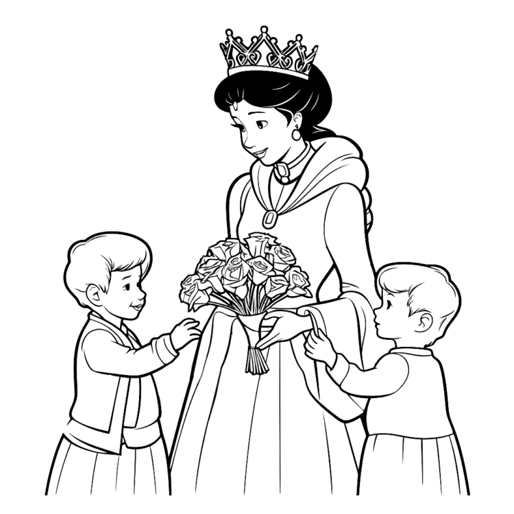 Dibujo para colorear Art Queen