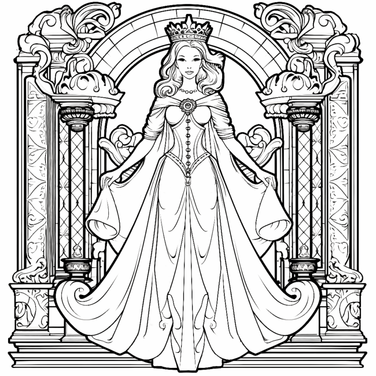 Dibujo para colorear Reina Encantadora