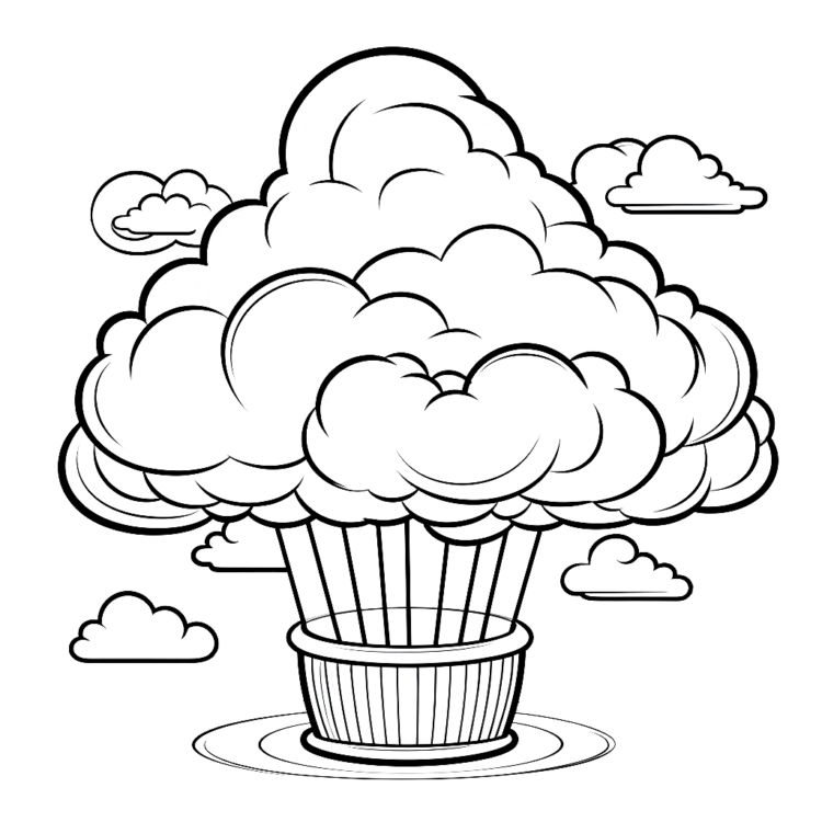 Dibujo para colorear nube a la deriva