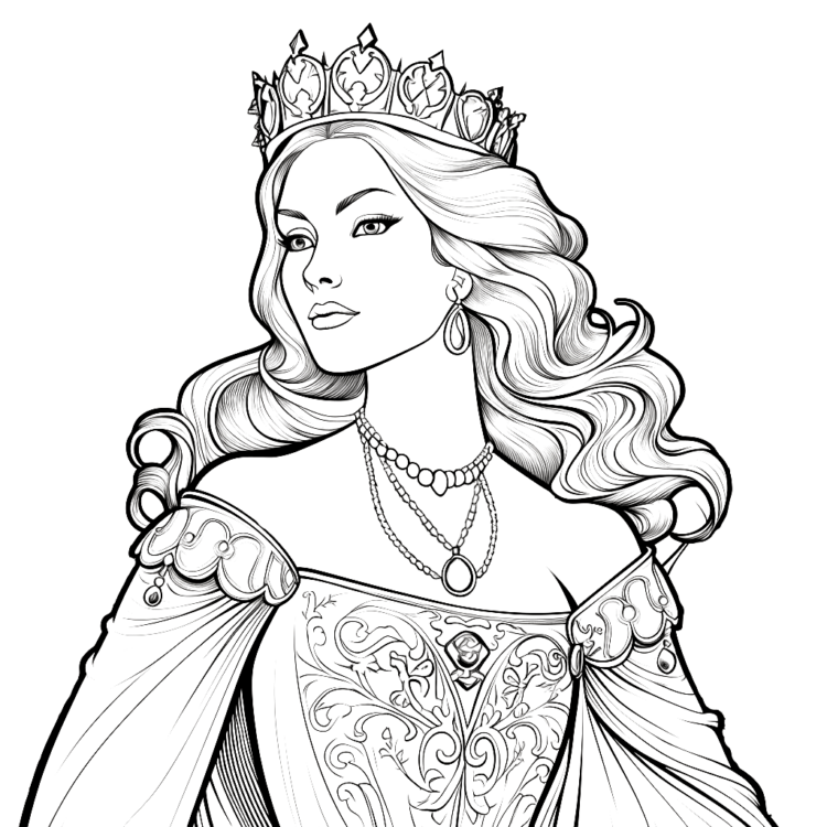 Coloring picture Noble Queen