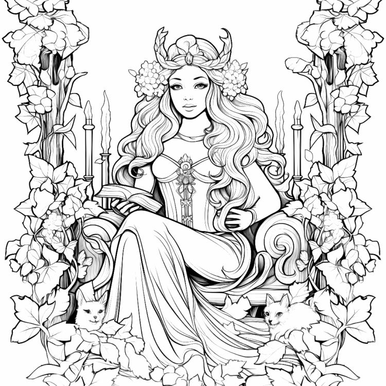 Coloring page Elegant Queen