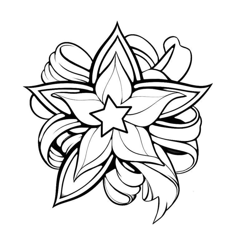Elegant star coloring page
