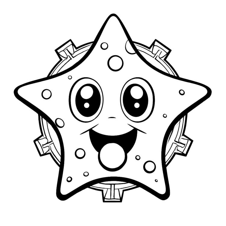Dibujo para colorear estrella feliz