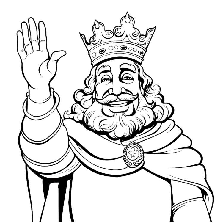 Dibujo para colorear Rey Coronado