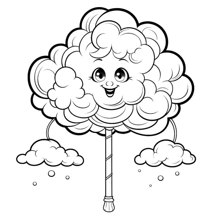 Ausmalbild Gelassene Wolke