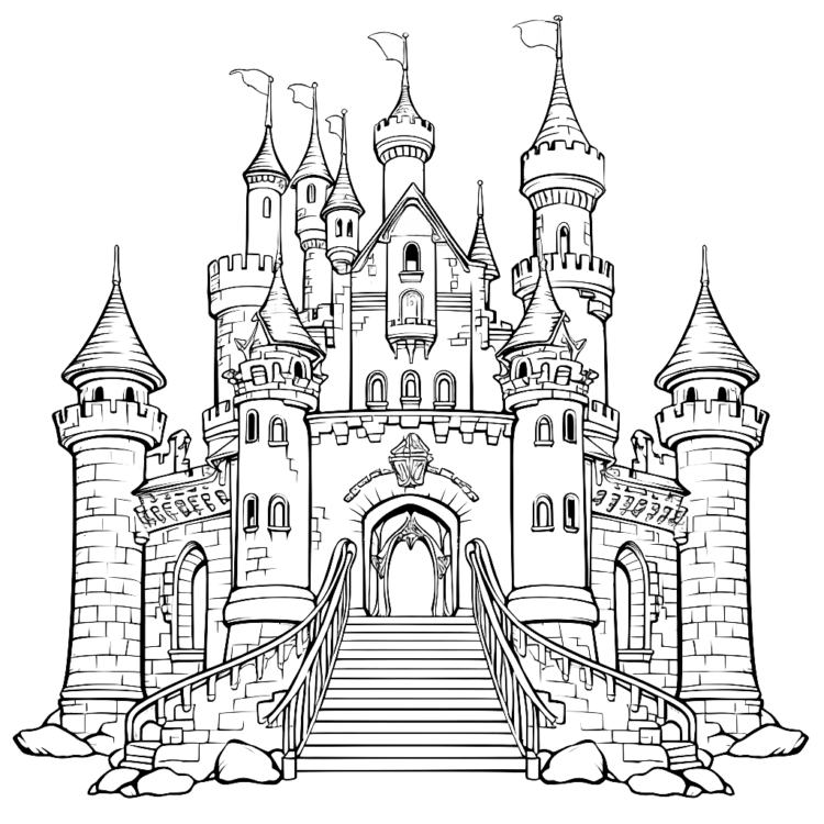 Ausmalbild Großes Schloss