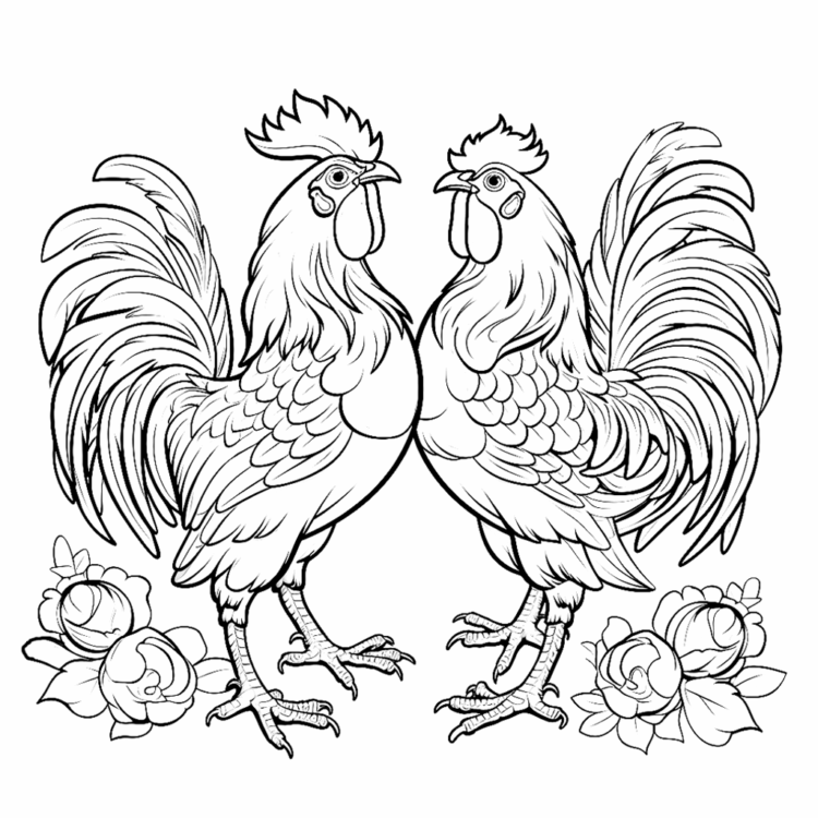 Dibujos para colorear de gallos
