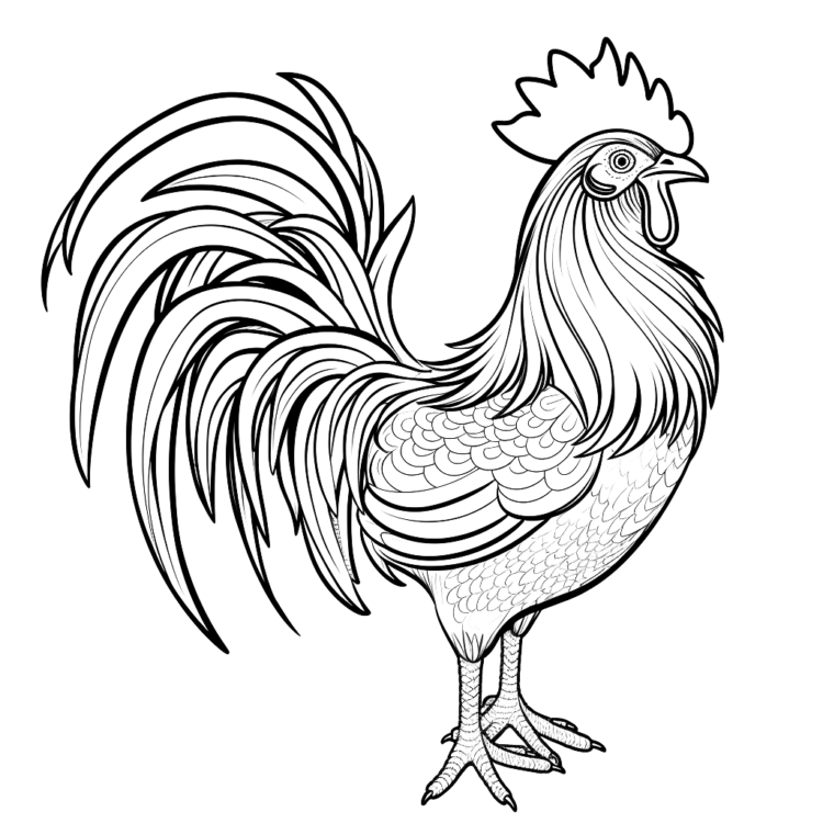 Dibujo para colorear gallo