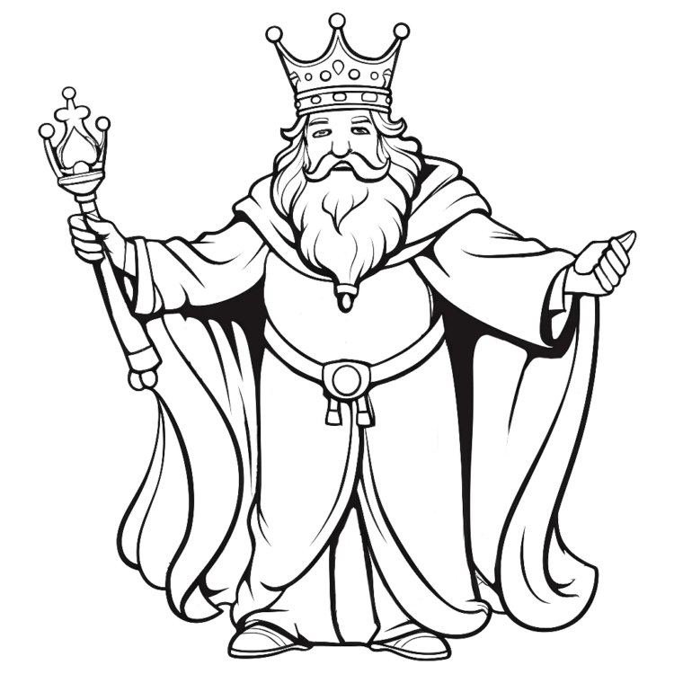 Ausmalbild König Mandala