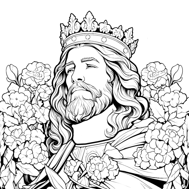 Dibujo para colorear rey real
