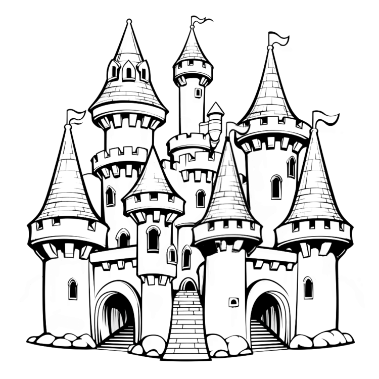 Ausmalbild Königliches Schloss