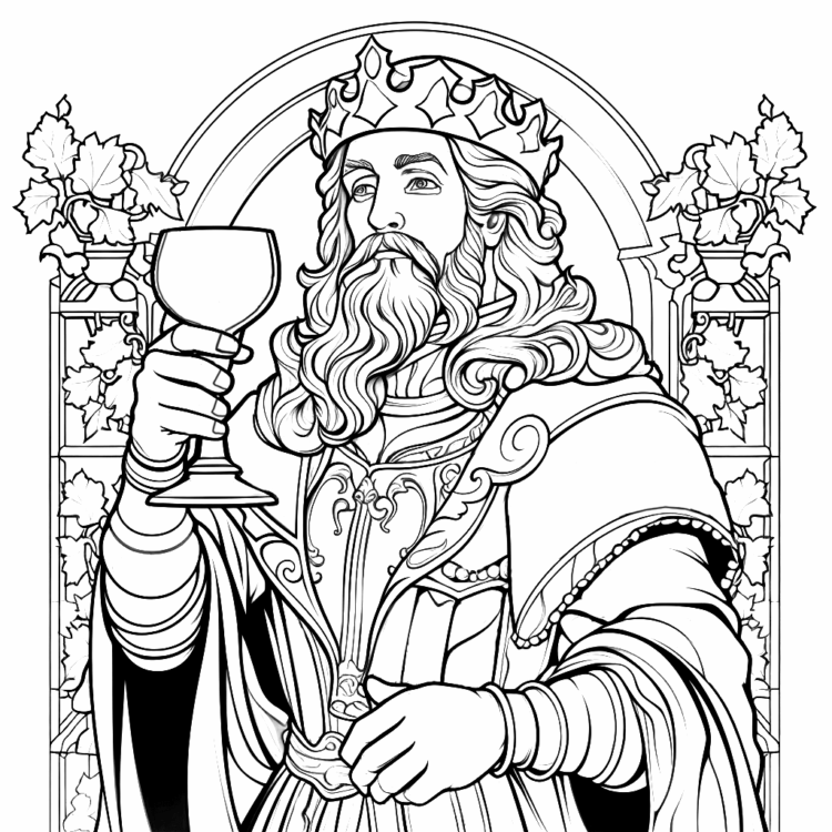 Dibujo para colorear rey majestuoso