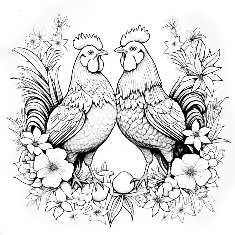 Mandala para colorear Gallo
