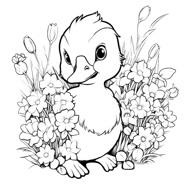 Coloring picture Meadow Duck