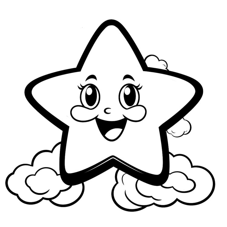 Dibujo para colorear linda estrella