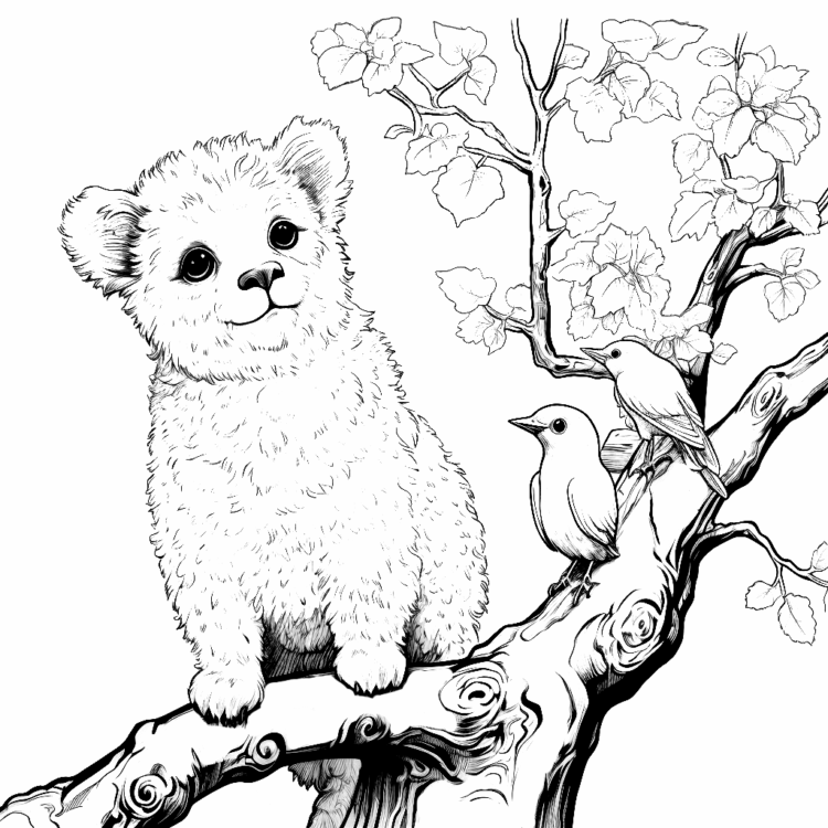 Dibujo para colorear linda alpaca