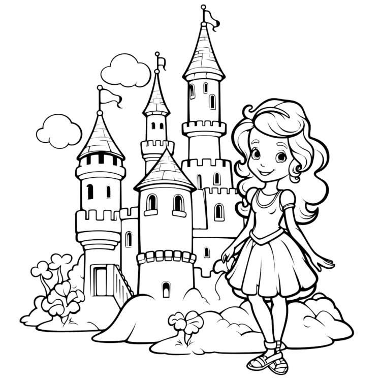 Ausmalbild Prinzessinnenschloss