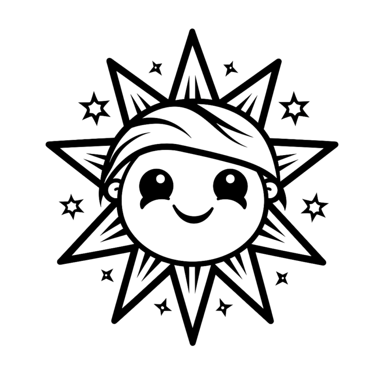 Dibujo para colorear Estrella radiante