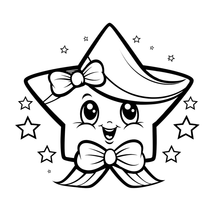 Dibujo para colorear estrella de arco