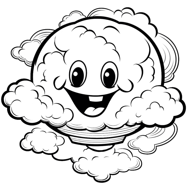 Página para colorear de la nube flotante