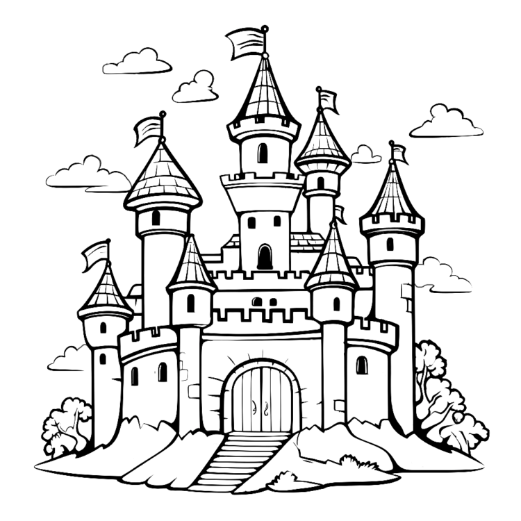 Ausmalbild Steinschloss