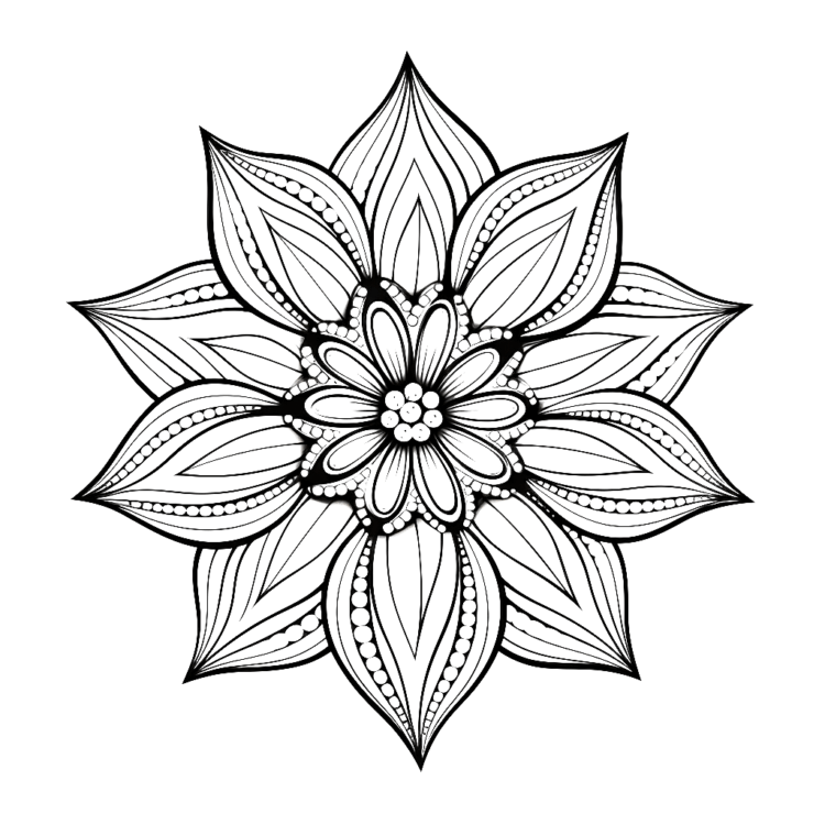 Dibujo para colorear mandala estrella