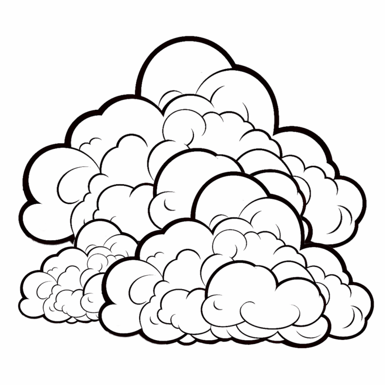 Nube de dibujos para colorear