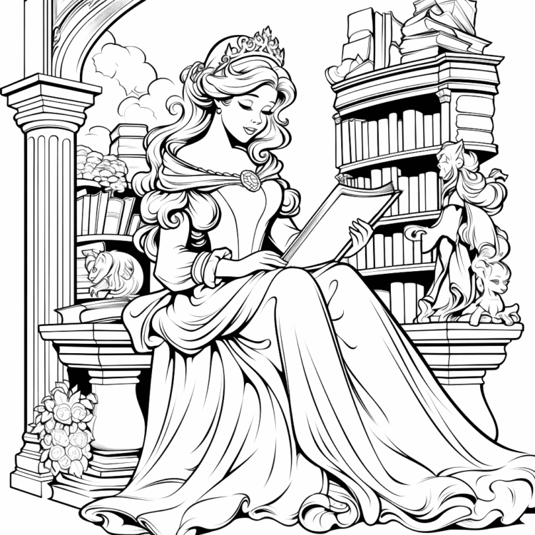 Dibujo para colorear reina inteligente