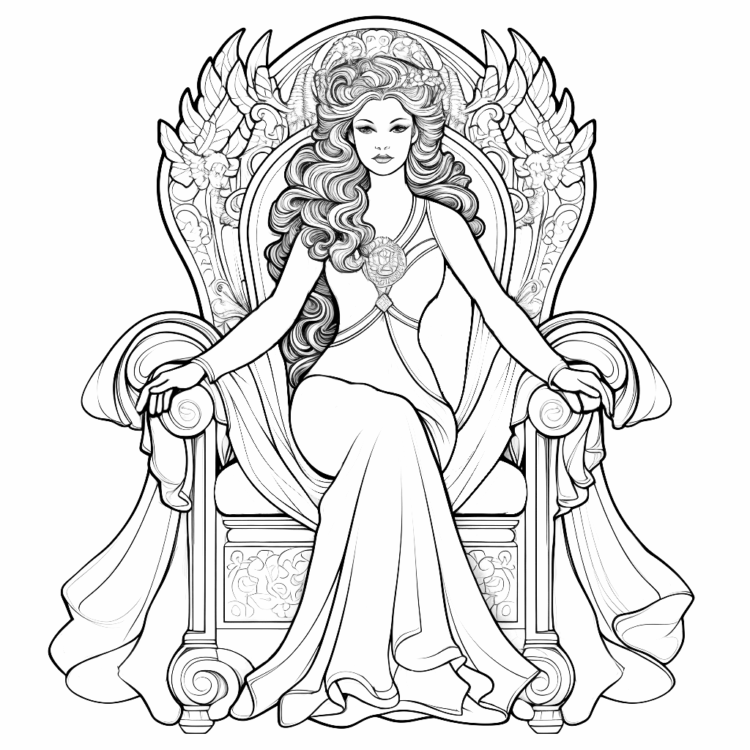 Dibujo para colorear reina poderosa