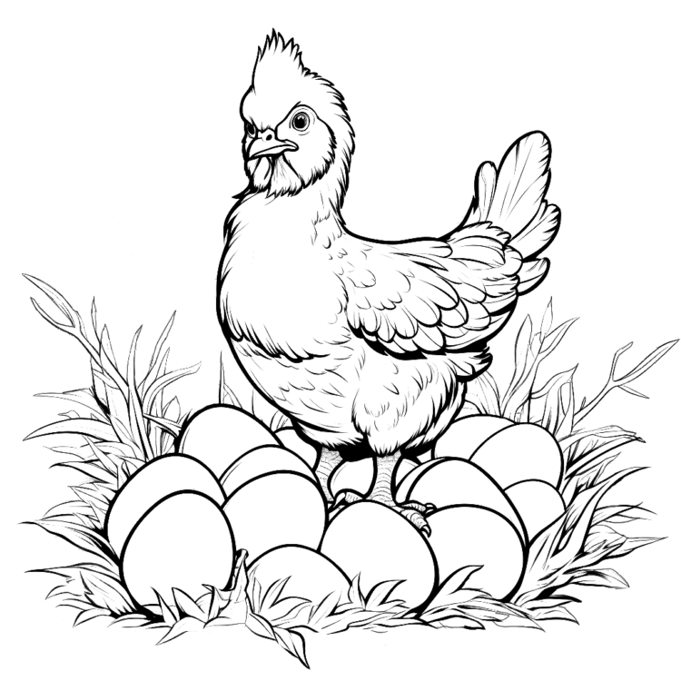 Páginas para colorear de gallinas
