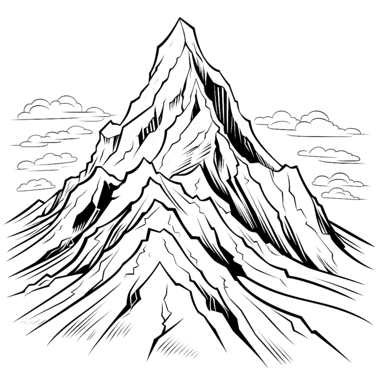 Coloring picture mountain landscapes