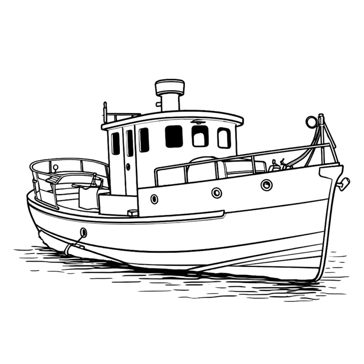 Dibujo para colorear barco