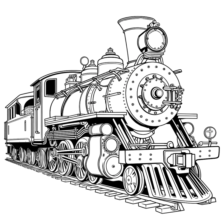Ausmalbild Dampflokomotive Lokomotive