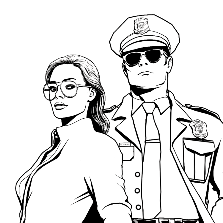 Ausmalbild Dienst Polizei