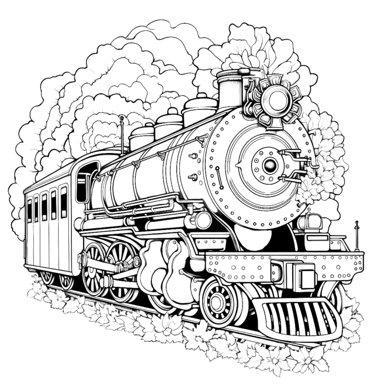 Dibujo para colorear de Locomotora diesel dinámica