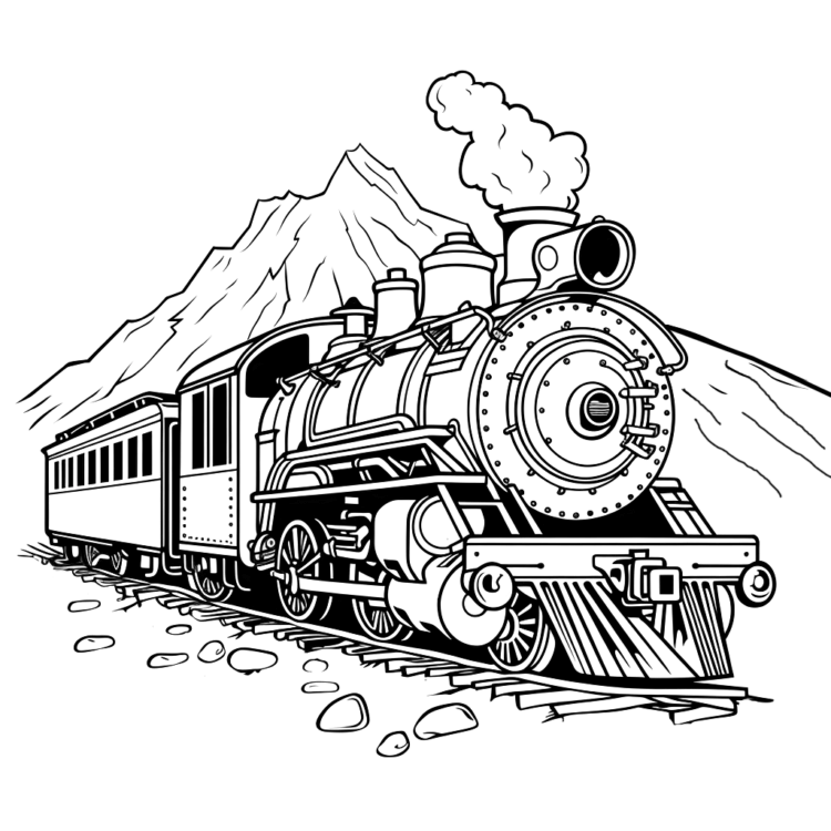 Dibujo para colorear Una locomotora