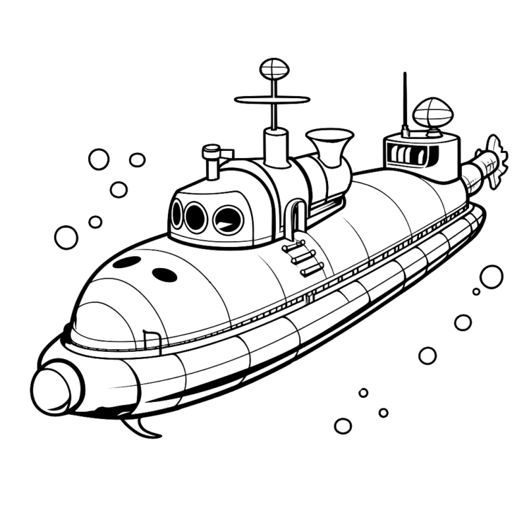 Coloring picture A submarine