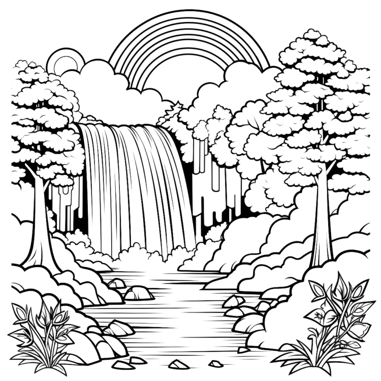 Dibujo para colorear Un hermoso paisaje