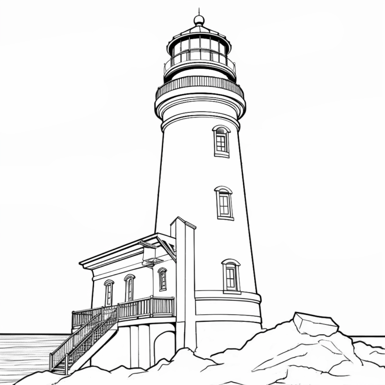 Dibujo para colorear torre sencilla