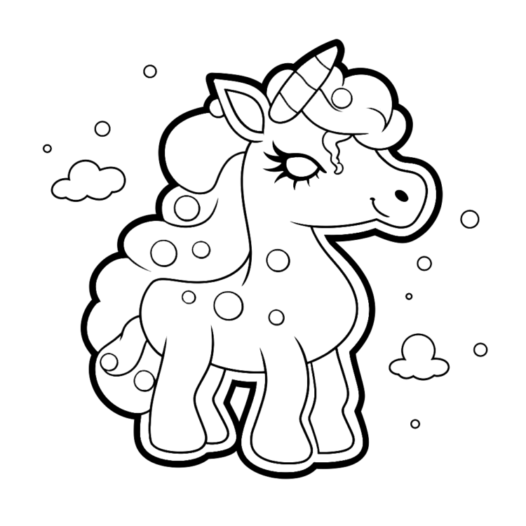 Dibujo para colorear galleta unicornio