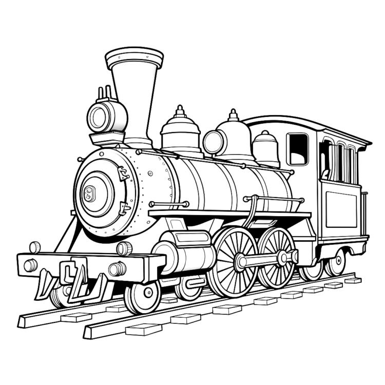 Coloring picture express train locomotive