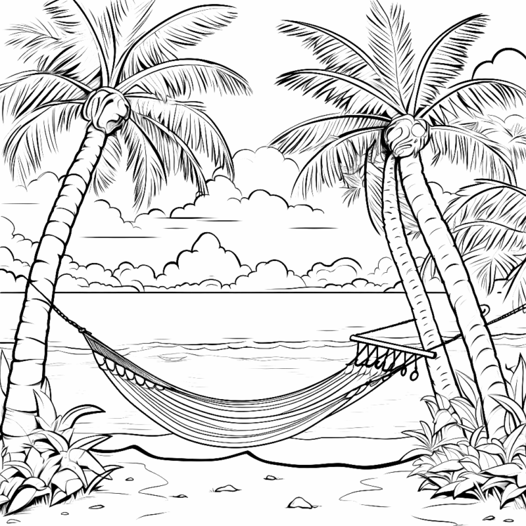 Dibujo para colorear paisajes fluviales