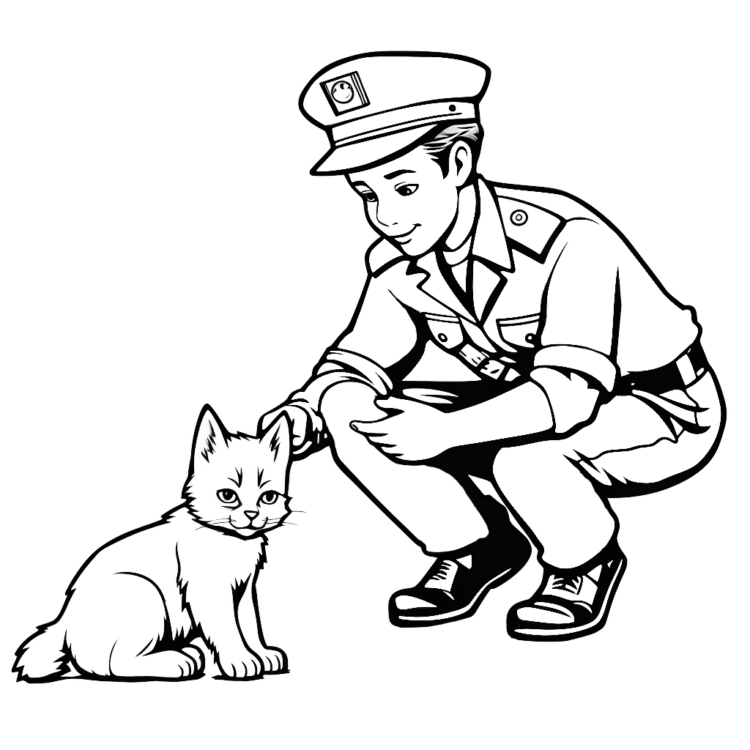 Ausmalbild Freundliche Polizei
