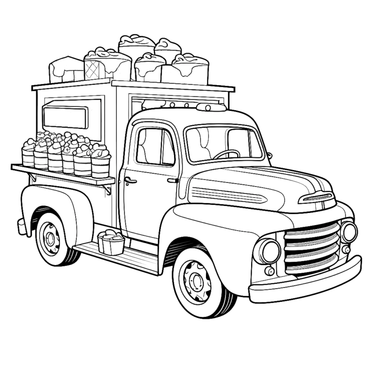 Dibujo para colorear camioneta todoterreno