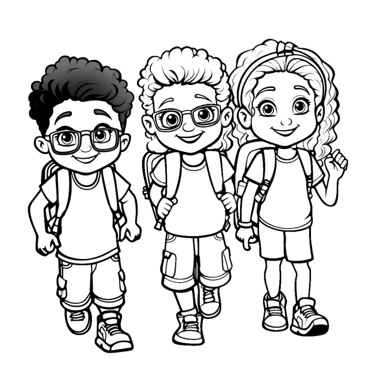 Dibujo para colorear La felicidad en la amistad