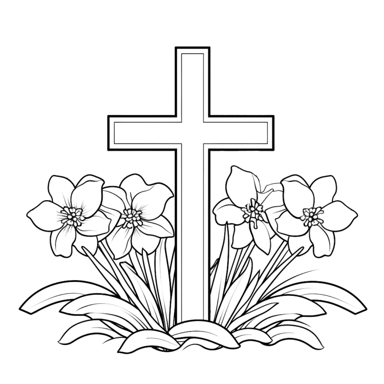 Divine cross coloring page