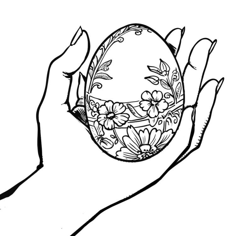 Coloring picture hand mandala