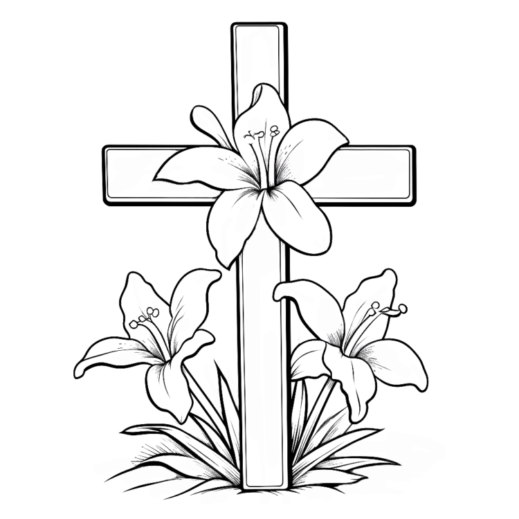 Coloring picture harmony cross