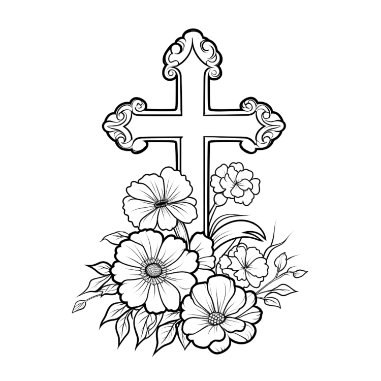 Coloring picture Holy Cross
