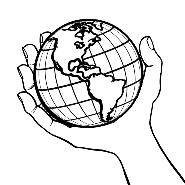Coloring picture Helping hands
